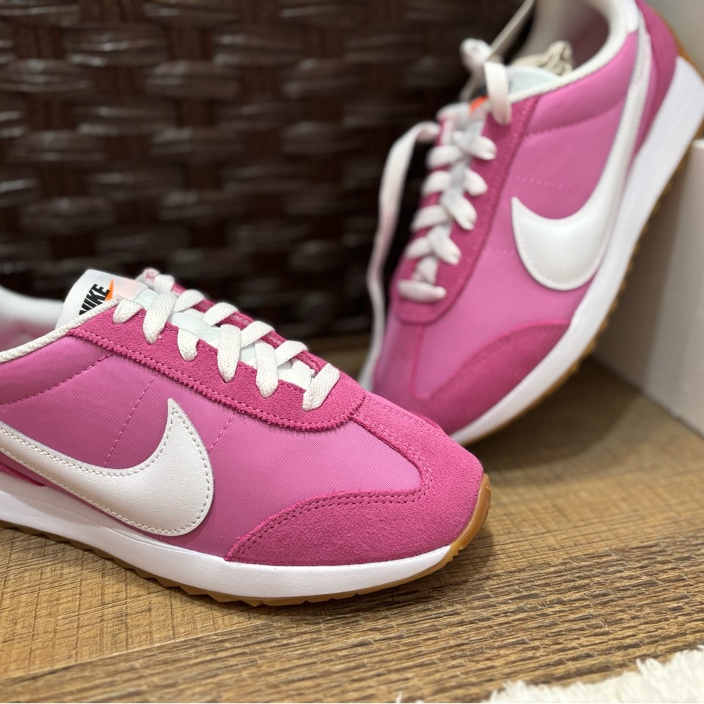 Nike Pink and White Sneakers Classic Style